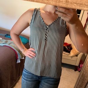 B&W striped tank with cut out in back